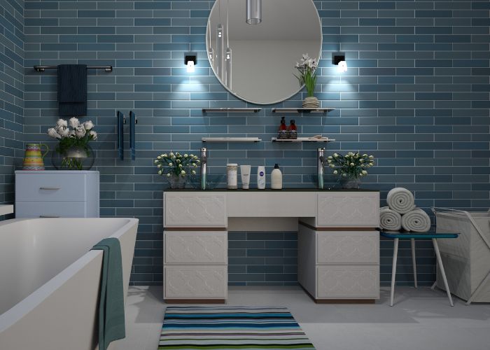 Contrasting Bathroom Tiles